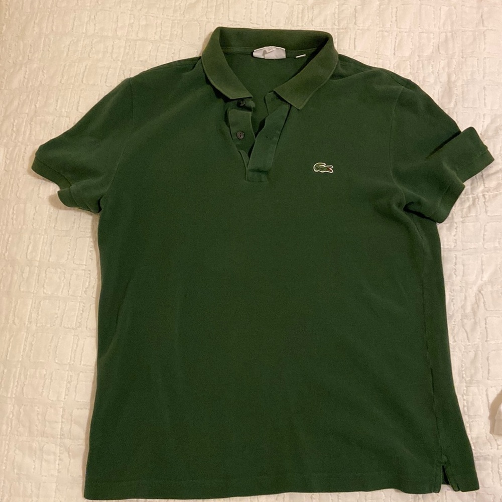 Lacoste forest green polo US Large